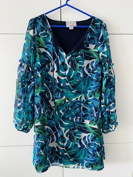Anthropologie Dresses & Skirts - Chloe Oliver from Anthropologie Tropical Palm Leaf Shift Dress